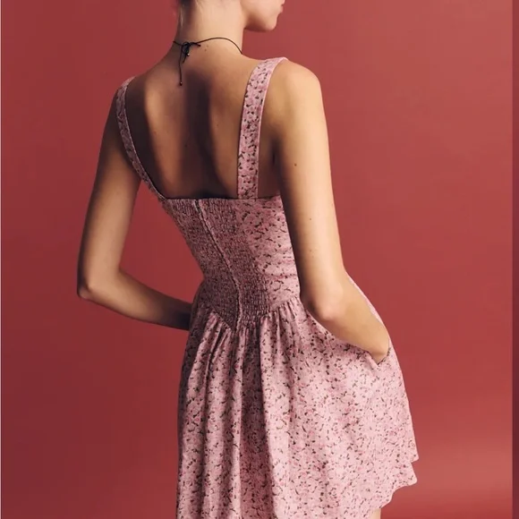 Reformation Daria Linen Mini Dress in Rosin NWOT - Picture 4 of 8